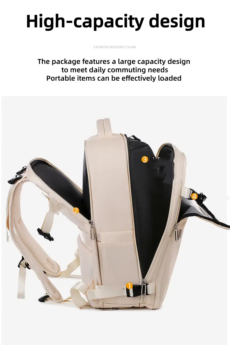 Custom Multi-function Business Bag Wholesale - Vacuum Compression & Shoe Compartment, 600D Nylon OEM Travel Backpack - Image 8