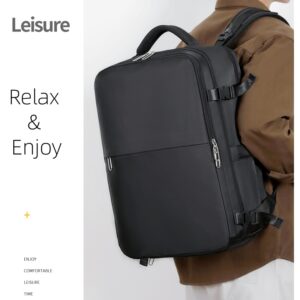 Professional Commuter Laptop Backpack - Large Capacity Business Bag with USB Charging Port & Compression Straps for Travel and Work