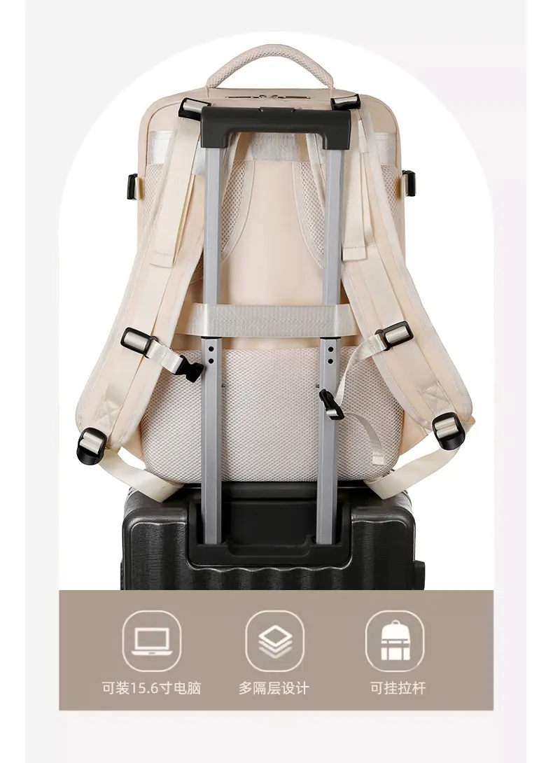 Custom Multi-function Business Bag Wholesale - Vacuum Compression & Shoe Compartment, 600D Nylon OEM Travel Backpack - Image 6