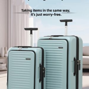 Front opening quick access compartment on a modern trolley suitcase